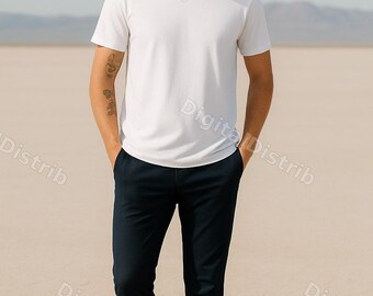 White Bella Canvas 3001 Mockup Bundle | Men's Women's T-Shirt Mockups (Digital Download)