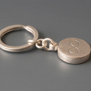 sterling silver keychain locket for one photo with infinity sign image 3