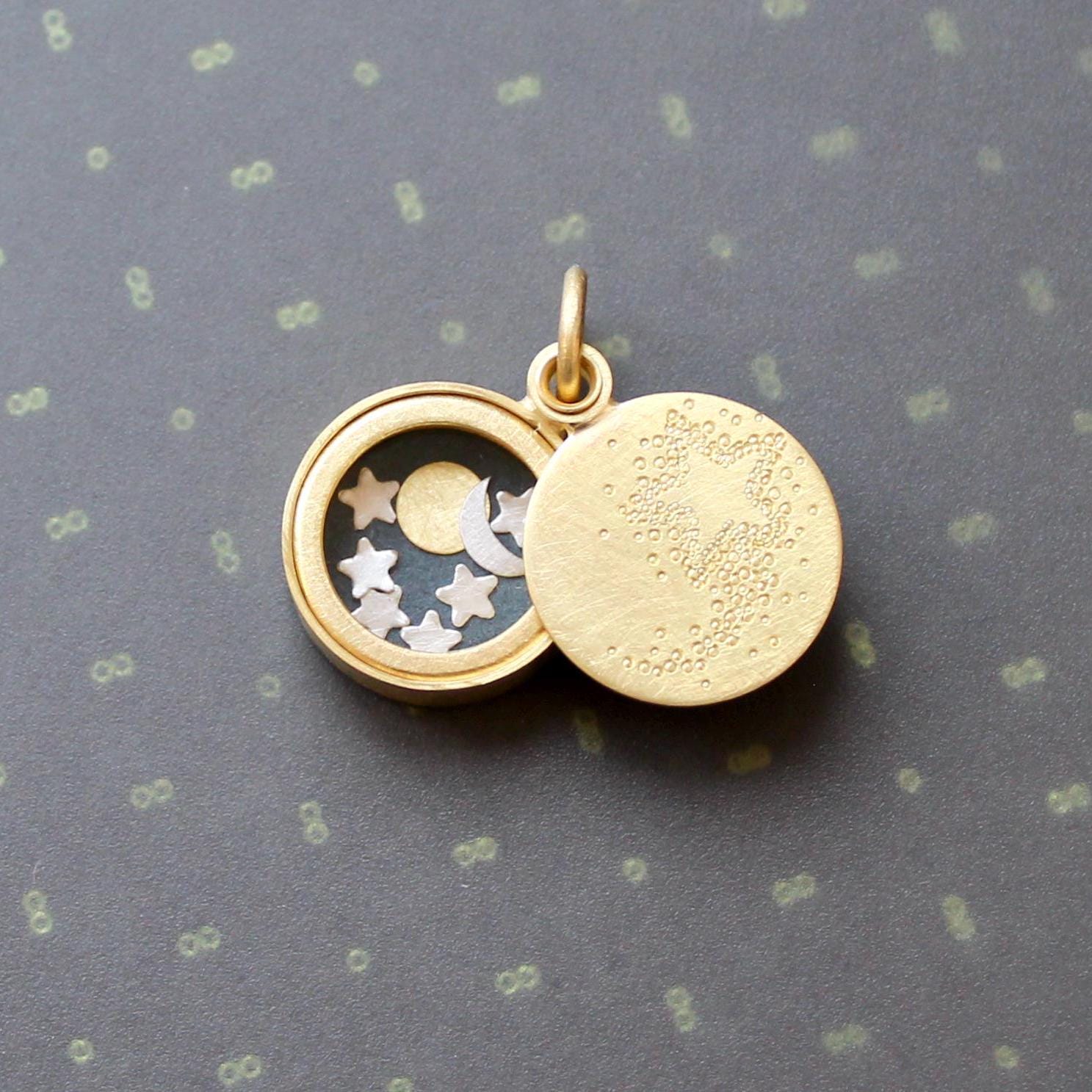 Opening Star Locket Shooting Star Floating Locket in 18ct Gold - Etsy