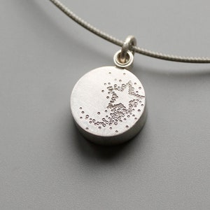 Small silver locket Sun Moon and Stars with shooting star locket image 2