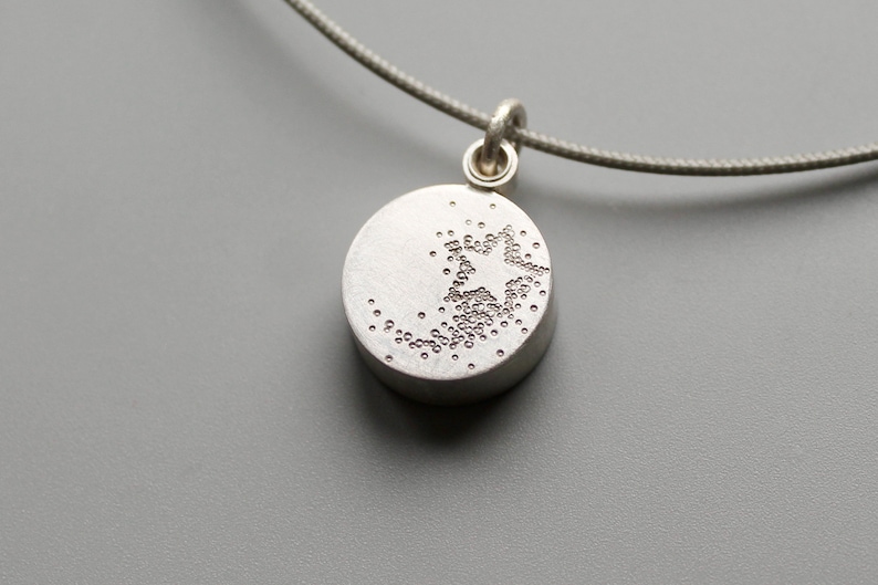 Small silver locket Sun Moon and Stars with shooting star locket image 2