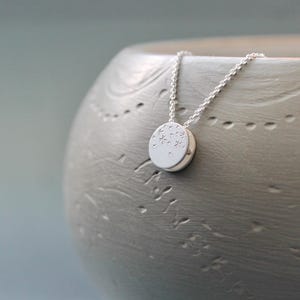 Sternenhimmel Kette mit doppelseitigem Anhänger aus Sterling Silber