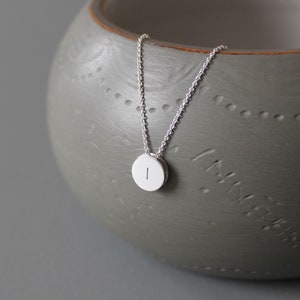 Minimalist initial pendant necklace in sterling silver image 3