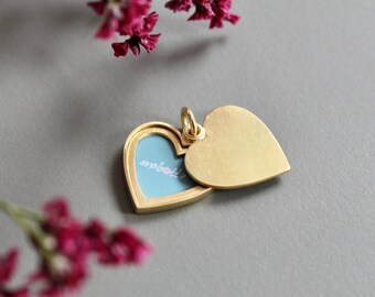 romantic love locket for one photo in 18ct gold