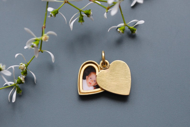 romantic golden love locket for one photo image 1