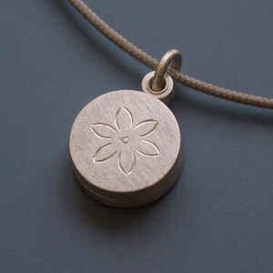 small sterling silver locket for two pictures with dainty flower image 2