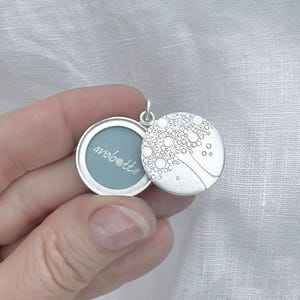 double photo locket with family tree made from sterling silver