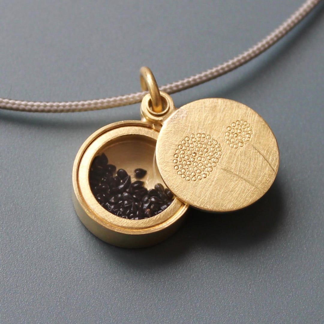 Remembrance Locket Elegant Golden Remembrance Locket Filled With Forget Me Not Seeds - Etsy