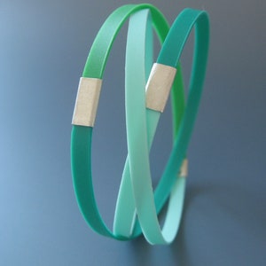 Green bracelet sterling silver and polypropylene image 2