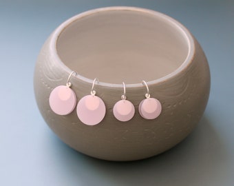 Light Pink Earrings in Sterling Silver Dangle Earrings