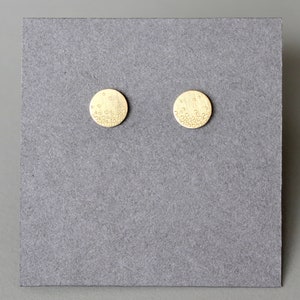 Dainty elegant ear studs 18ct gold with bubbles design image 4