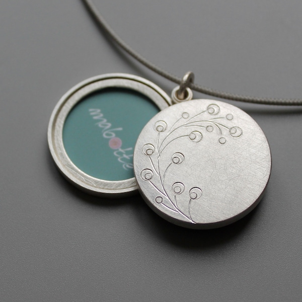 romantic two picture locket sterling silver with twig design