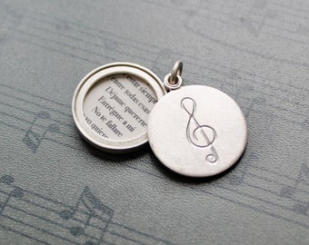 modern sterling silver photo locket for music lovers