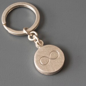 sterling silver keychain locket for one photo with infinity sign image 1