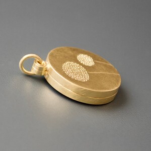 golden double locket with delicate dandelions image 4