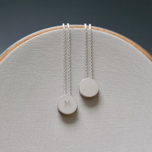 Minimalist initial pendant necklace in sterling silver image 4