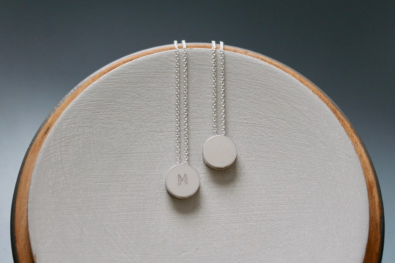 Minimalist initial pendant necklace in sterling silver image 4