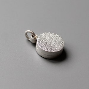 Minimalist modern locket for two small photos made from textured sterling silver image 4