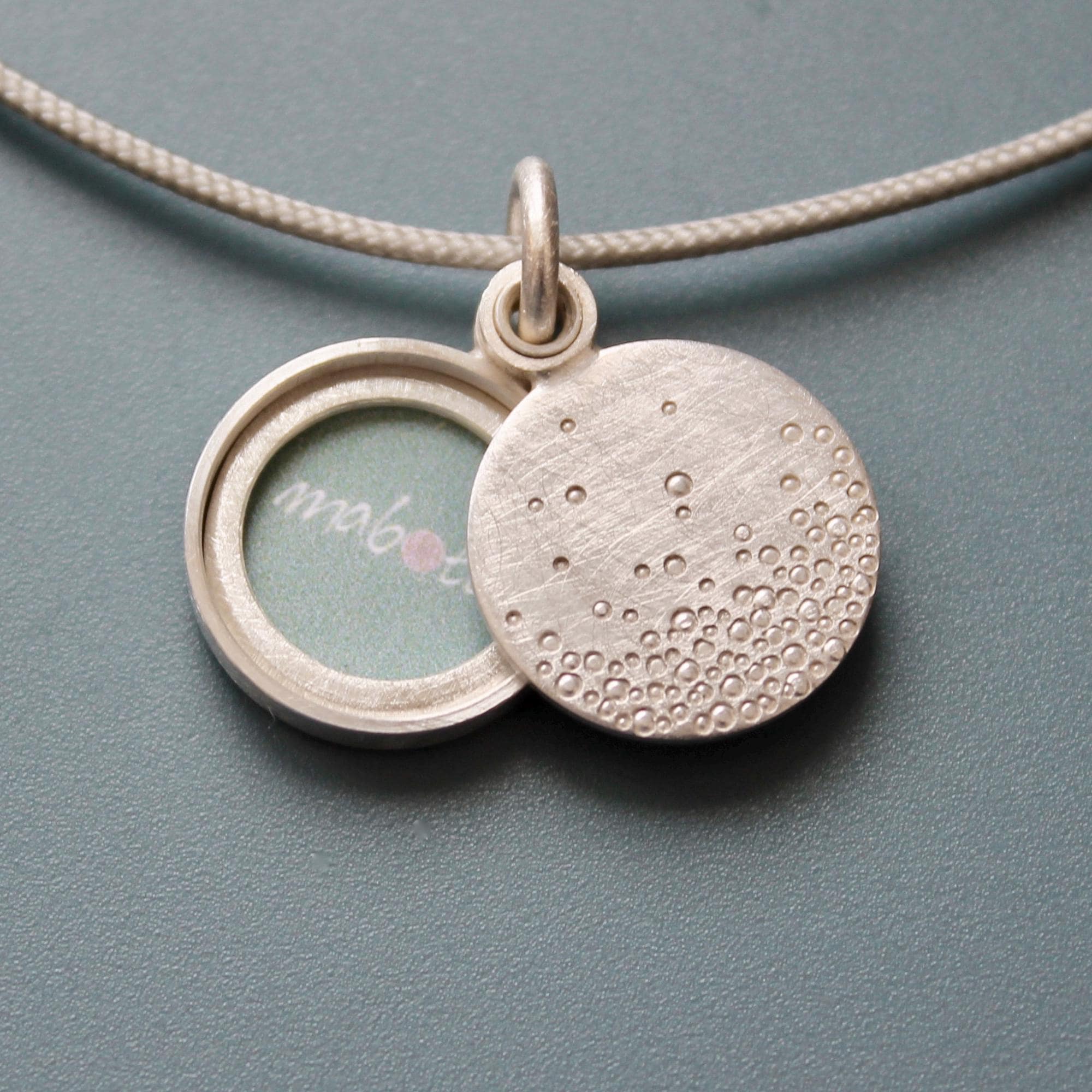 Modern Photo Locket Handmade Locket in Sterling Silver With Bubbles ...