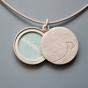 unique initial locket for one photo in sterling silver photo locket image 1