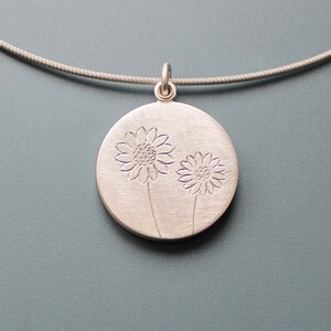 unique sunflower locket for one photo in sterling silver image 3