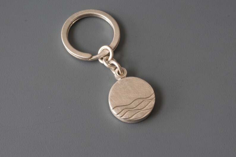 Solid Sterling Silver Keychain Locket With Waves - Etsy