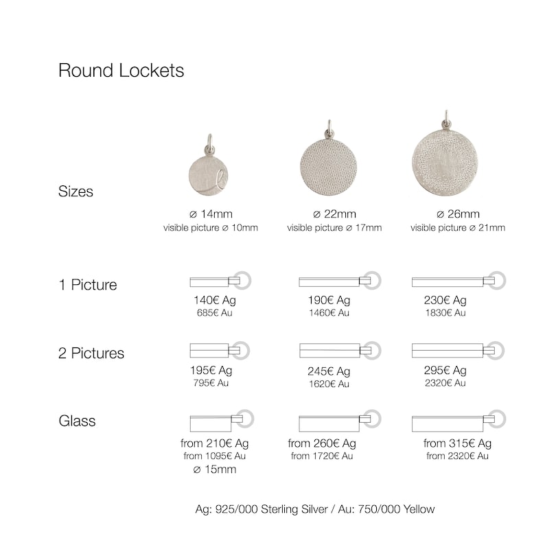 kleines Medaillon für ein Foto aus Sterling Silber mit Luftblasen Bild 8