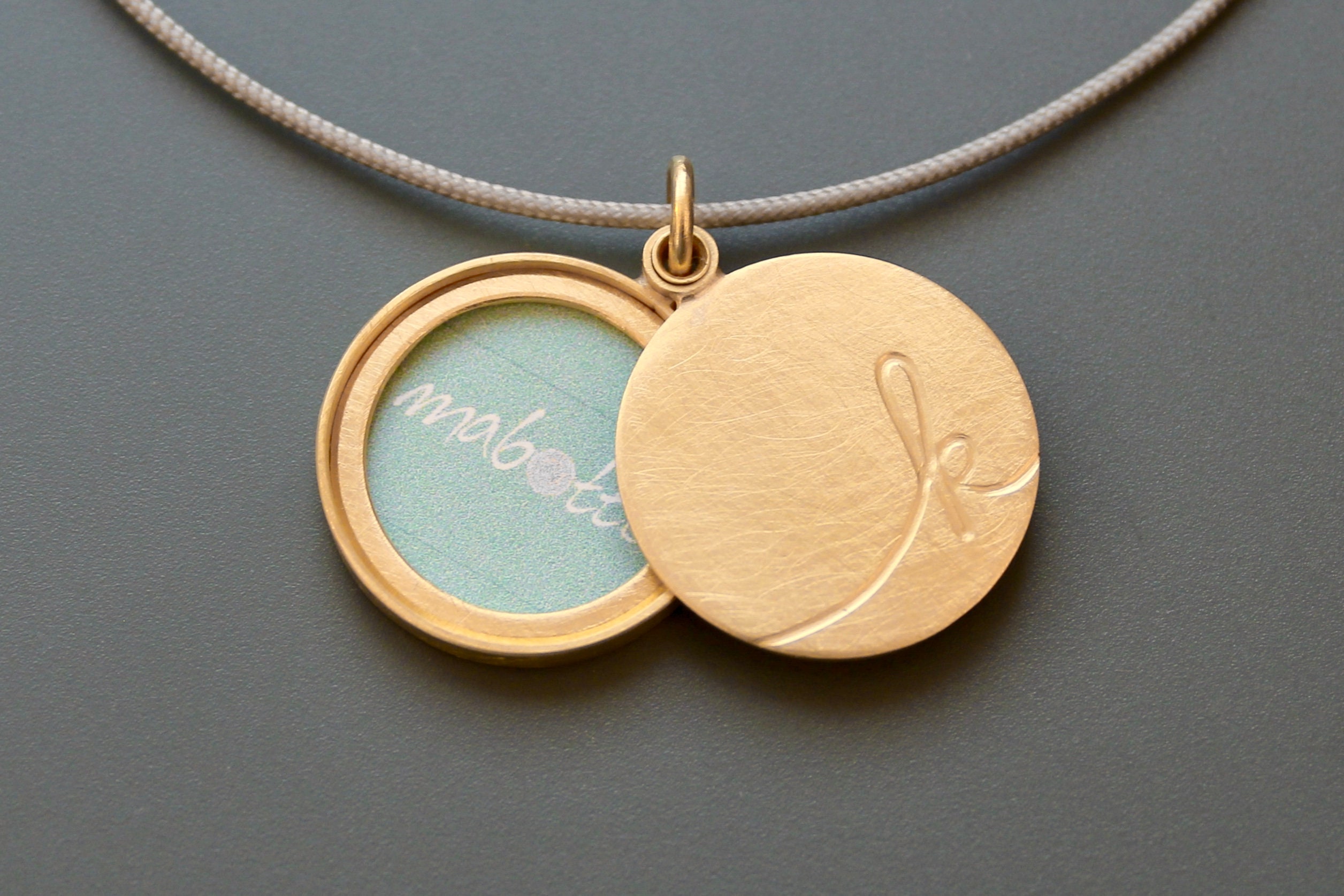 Necklace-Engraved Round Monogram Locket – The Present Event