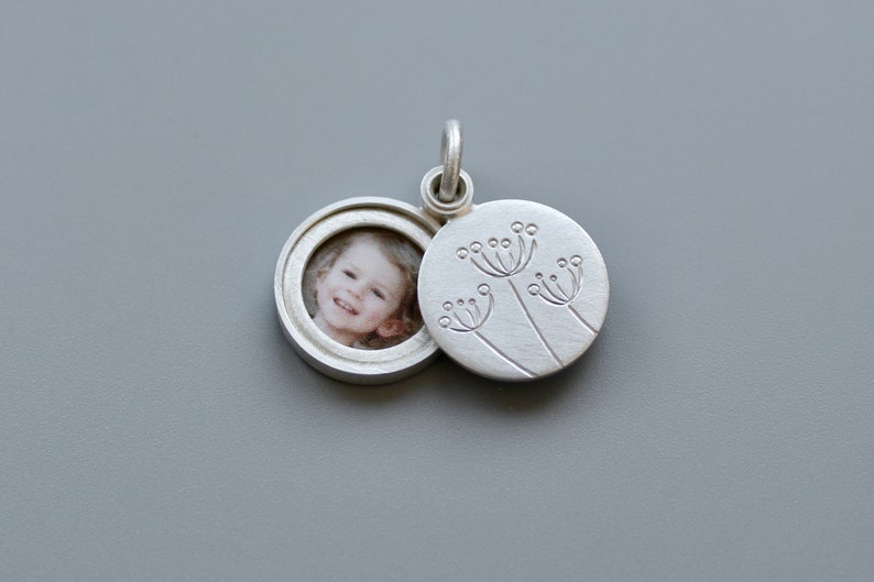 small floral locket for one picture in sterling silver image 3