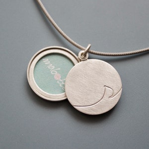 unique initial locket for one photo in sterling silver photo locket image 2