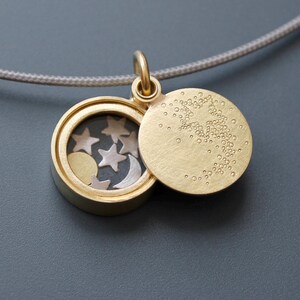 Opening Star Locket Shooting Star Floating Locket in 18ct Gold - Etsy