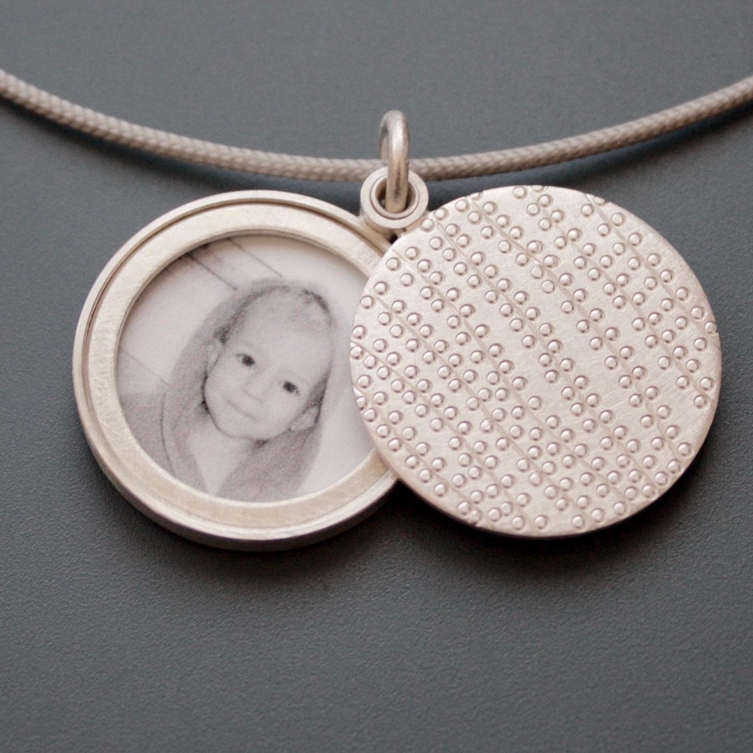 String For A Locket Modern Round Picture Locket String of Pearls Design in Sterling Silver ...