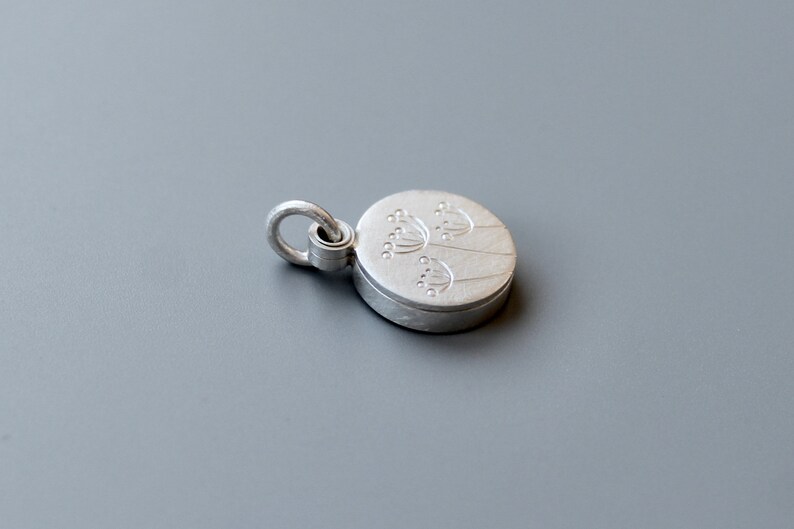 small floral locket for one picture in sterling silver image 5