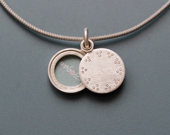 tiny minimalist locket for one picture sterling silver