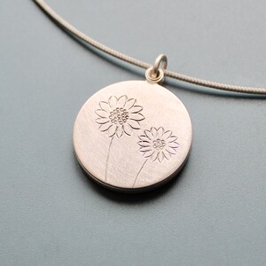 unique sunflower locket for one photo in sterling silver image 2