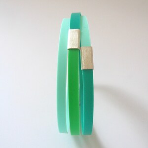 Green bracelet sterling silver and polypropylene image 5