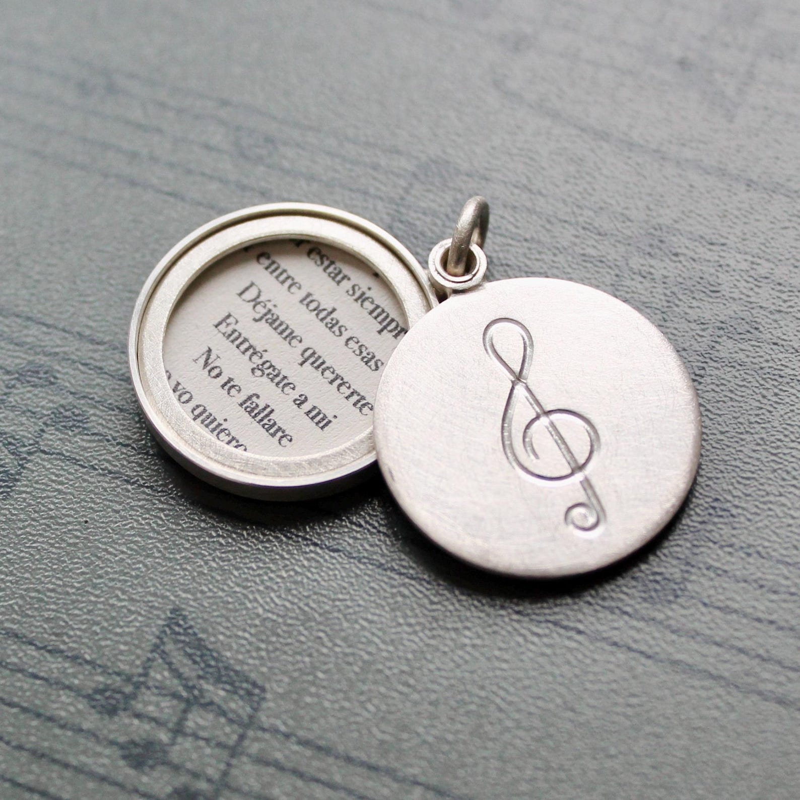 Modern Sterling Silver Photo Locket for Music Lovers - Etsy