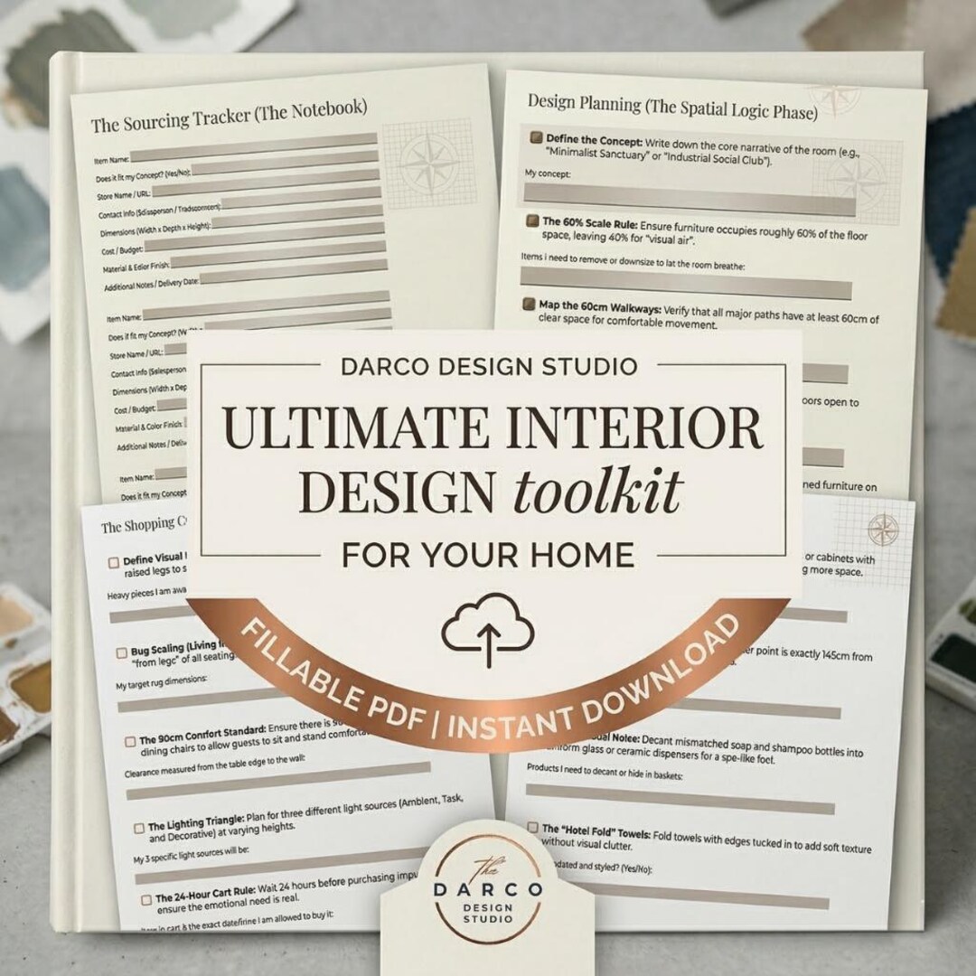 Interior Design Project Planner | Fillable Room Makeover Checklist - Etsy