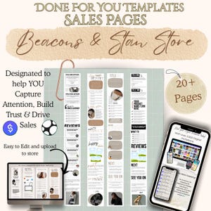 Sales Page Templates Bundle|Beacons and Stan Store |Sales Page Templates| Canva Editable | 20+ High Converting Sales Pages| Digital Download