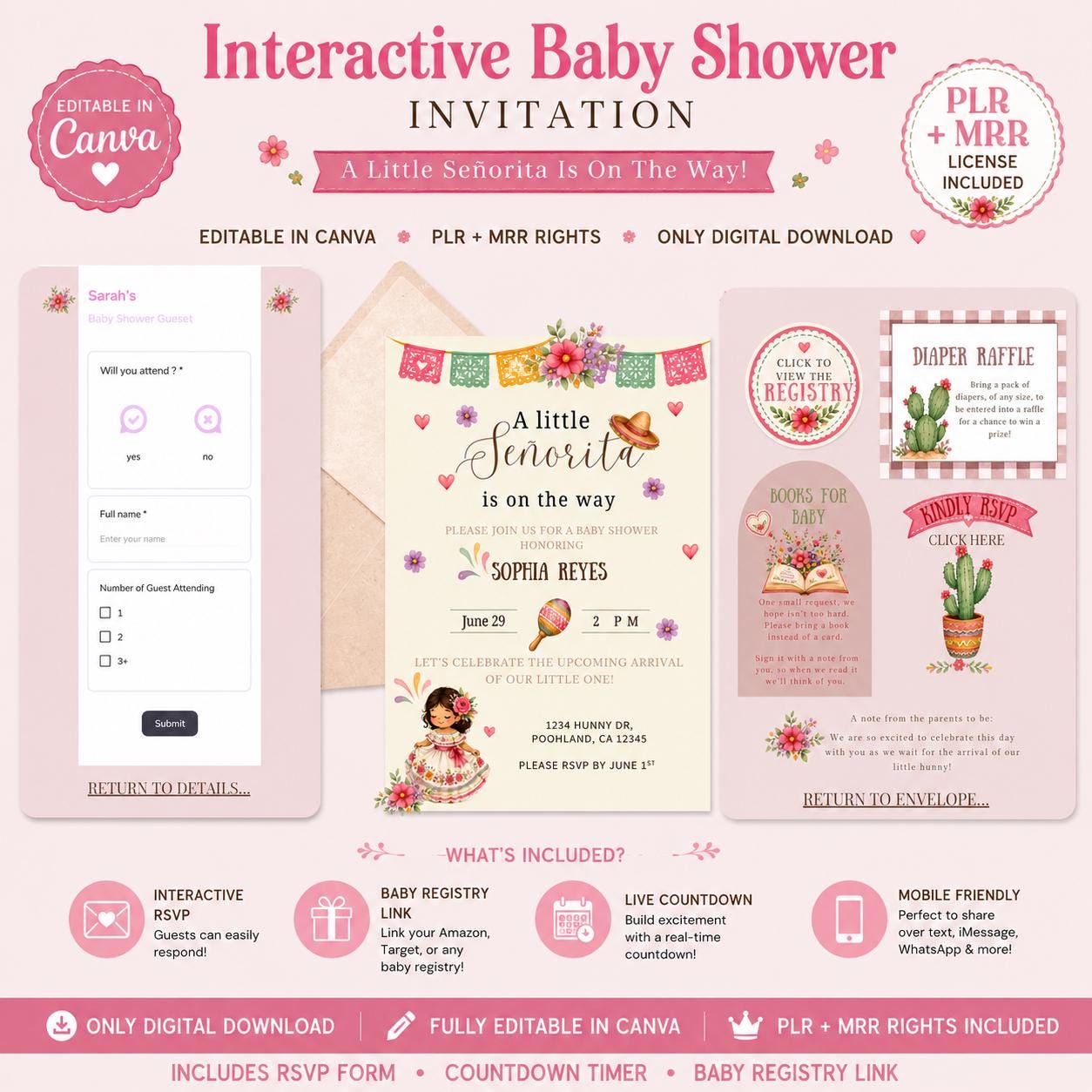 Editable Interactive Invitation Bundle | Website Invitation Template ...