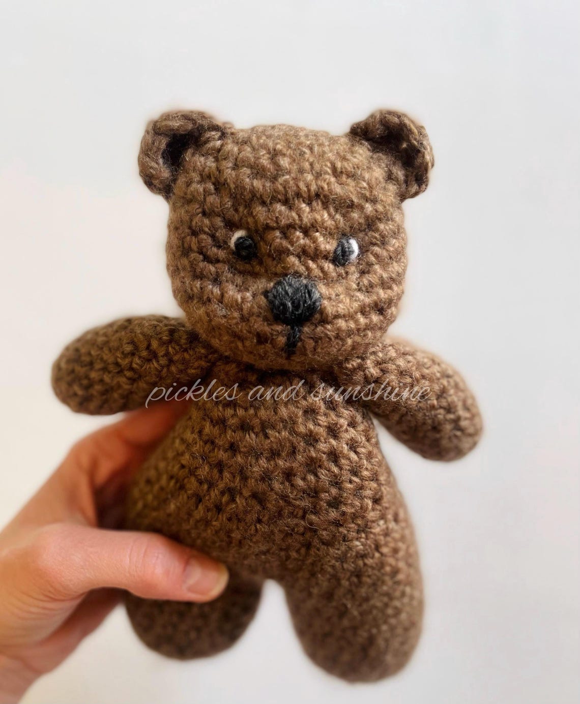 Vintage Look Crochet Brown Teddy Bear Photo Prop, Knit Sitter Prop ...