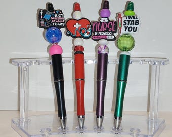 Personalized Beaded Pens, Nurse Medical Themed Ballpoint Pens