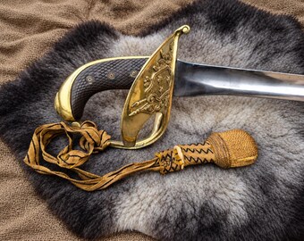 Genuine Antique Swedish Officer's Saber Sword, Model 1852, 19th Century Military Collectible
