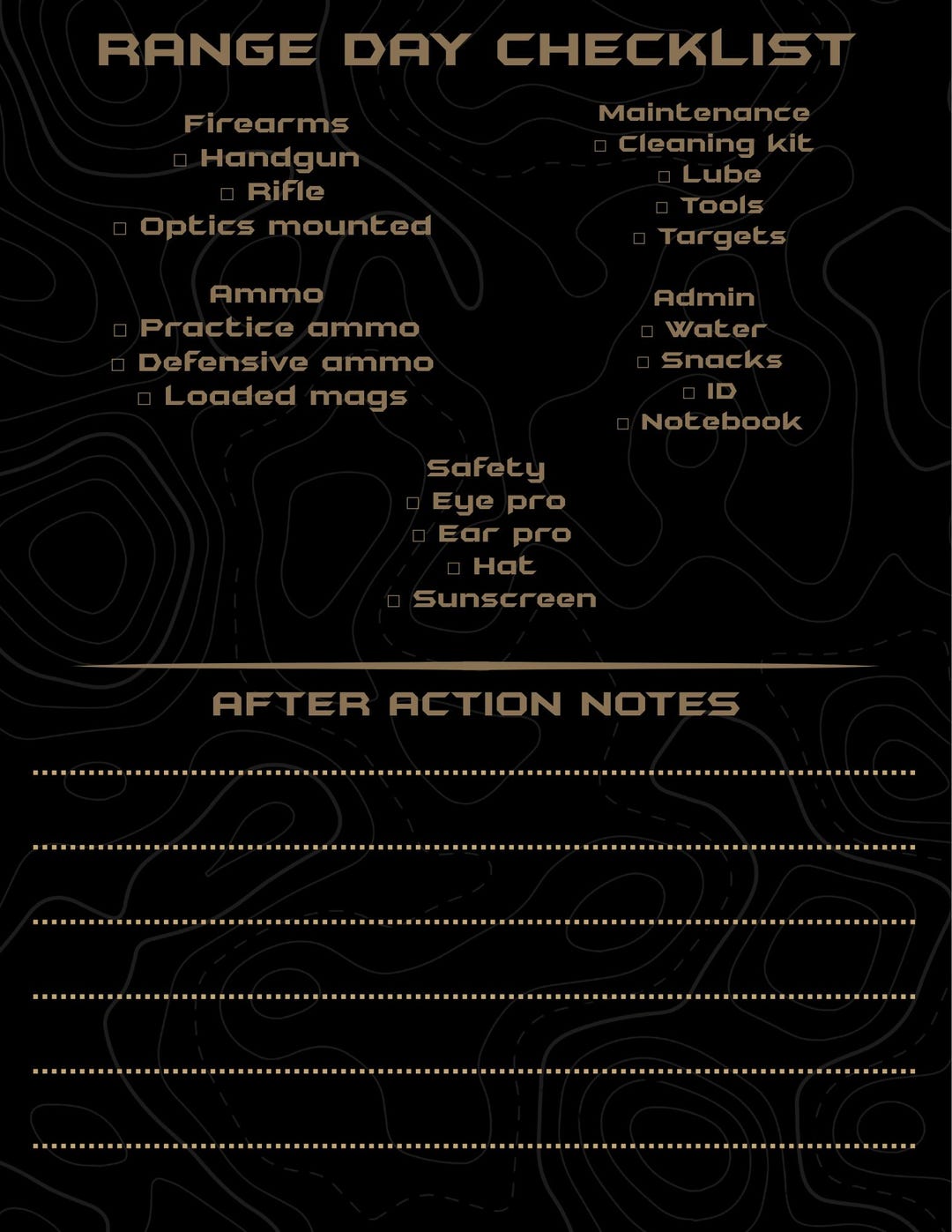 General Range Checklist.pdf Gun Range Bag Checklist Printable | Shooting Range Planner | Firearm ...