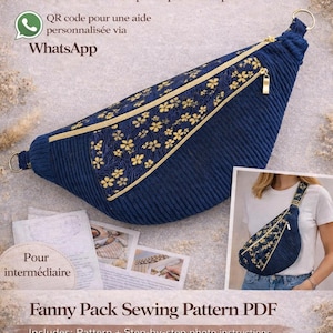 XL heuptaspatroon met voorvak en binnenkant (Frans en Engels)