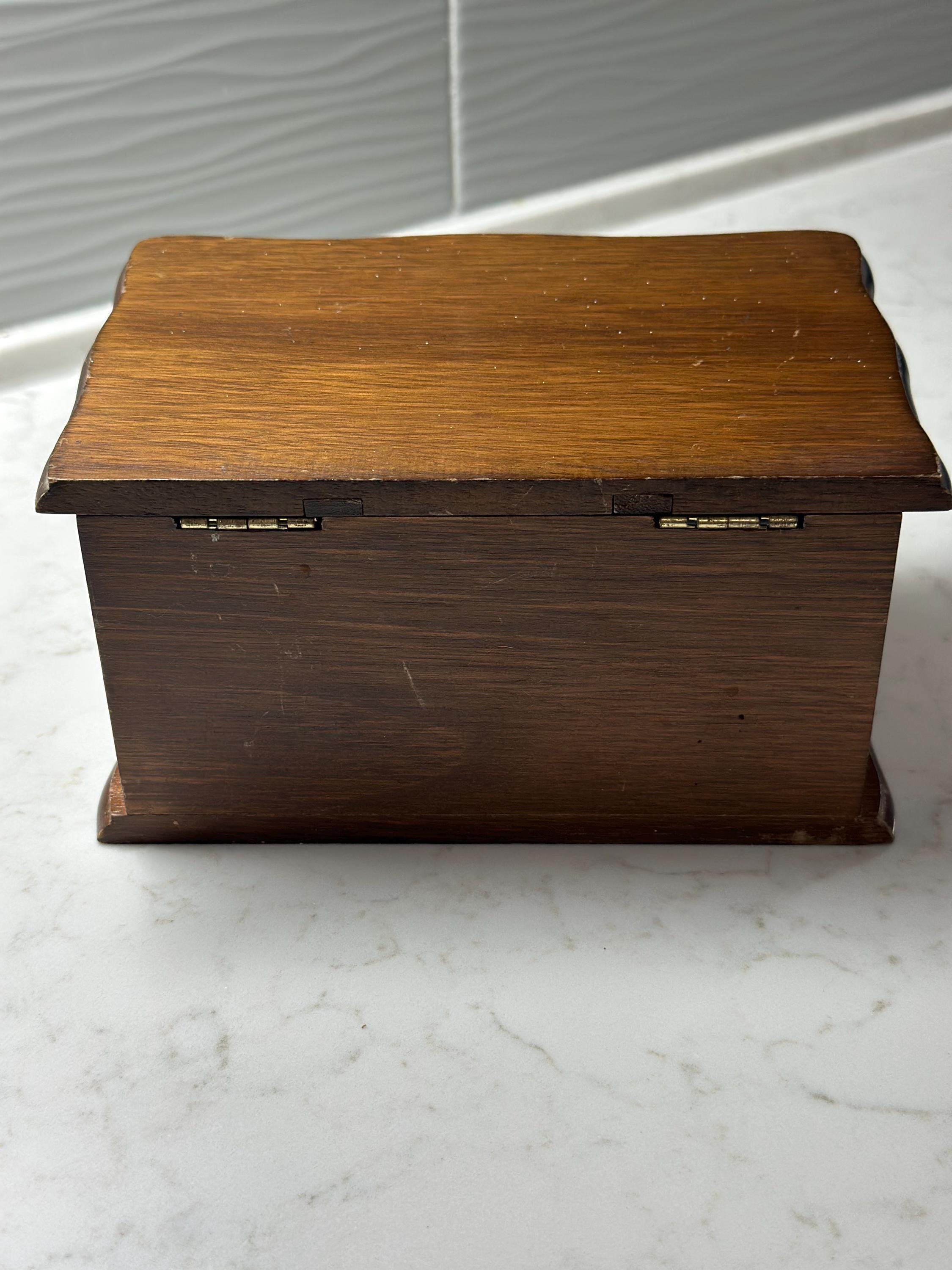 Vintage Wooden Jewelry Box Japan, Mid Century Trinket Chest, Small ...