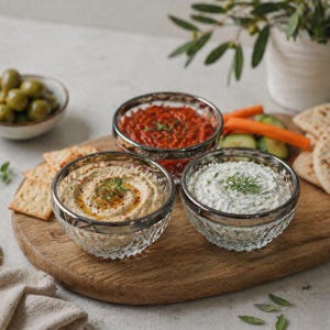 Servidor de triple cuenco de cristal vintage – Plato de servir de vidrio conectado – Juego de salsas y condimentos de 3 secciones – Elegante pieza para el entretenimiento AF452