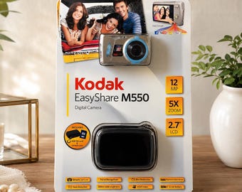 Vintage Kodak EasyShare M550 Digital Camera Bundle | NEW Sealed 12MP Digicam | Y2K Point & Shoot | 5x Zoom | Case 4GB SD Card AF735