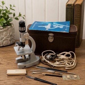 Vintage Jason Empire Microscope Kit Model 712 Japan Deluxe 900x Science Set with Case Mid Century Shelf Decor AF818
