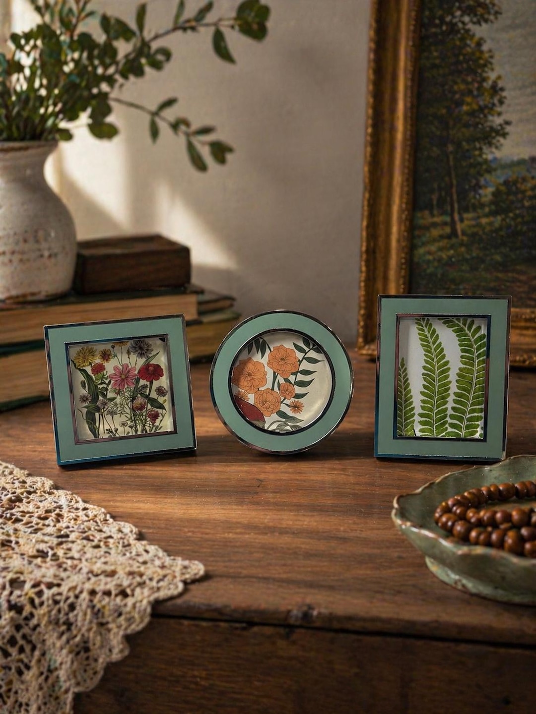 Small Decor Frame Set of 3 Vintage Botanical Frames, Mini Gallery Wall Decor, Small ...